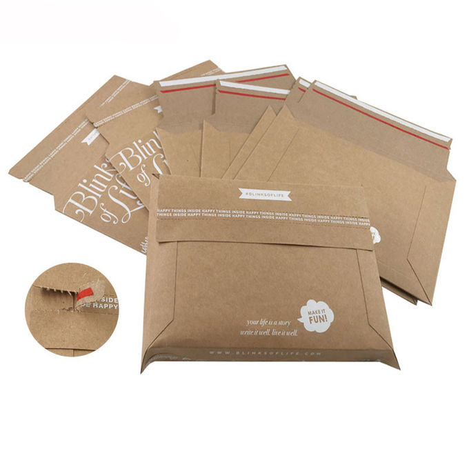 Изготовленные на заказ обслуживания печатания конверта отправителя Крафт картона прокладки разрыва с прилипателем собственной личности