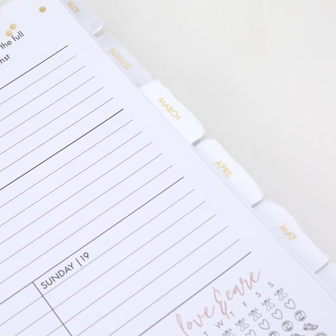 2024 Custom Printing Weekly Planner с ламинированной разделительной вкладкой и золотоукрепленными углами 4