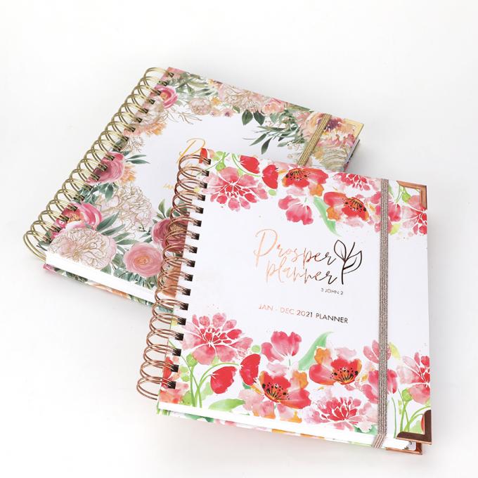 2024 Custom Printing Weekly Planner с ламинированной разделительной вкладкой и золотоукрепленными углами 3