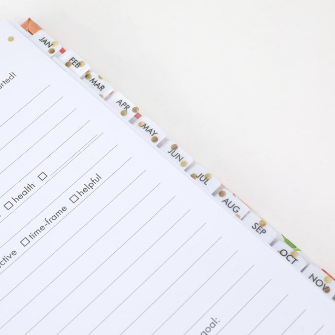 2024 Custom Printing Weekly Planner с ламинированной разделительной вкладкой и золотоукрепленными углами 6