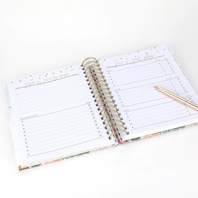 2024 Custom Printing Weekly Planner с ламинированной разделительной вкладкой и золотоукрепленными углами 5
