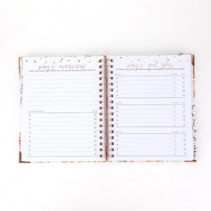 2024 Custom Printing Weekly Planner с ламинированной разделительной вкладкой и золотоукрепленными углами 8