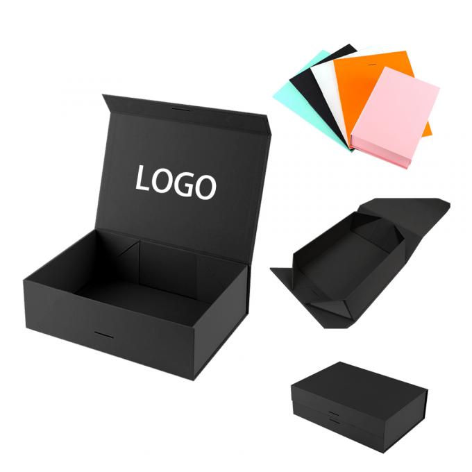 Торговая стойка Custom Luxury Folding Cardboard Black Clothing Packaging Paper Gift Magnetic Box With Logo (Касса для розничной продажи) Поставка для розничной продажи 6