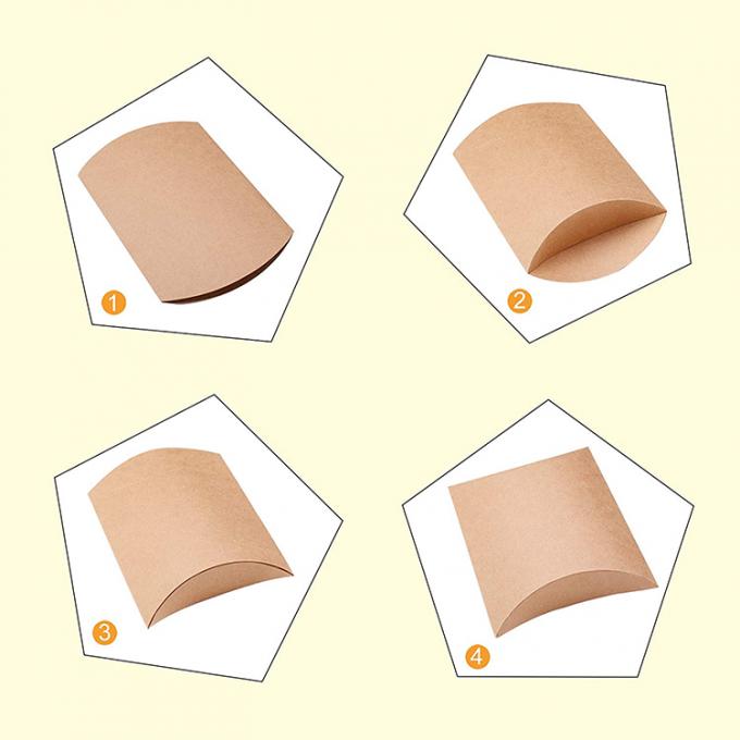 Custom Logo Heavy Duty Kraft Pillow Shape Candy Paper Box для решения хранения кондитерской продукции 9